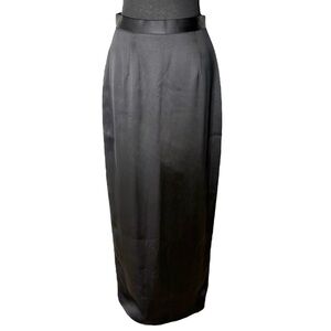 RICHARD TYLER BERGDORF GOODMAN Vintage Couture Black Satin Silk Column Skirt 10